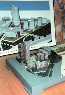 Model komplexu Office park, kter u roste vedle metra Nov Butovice